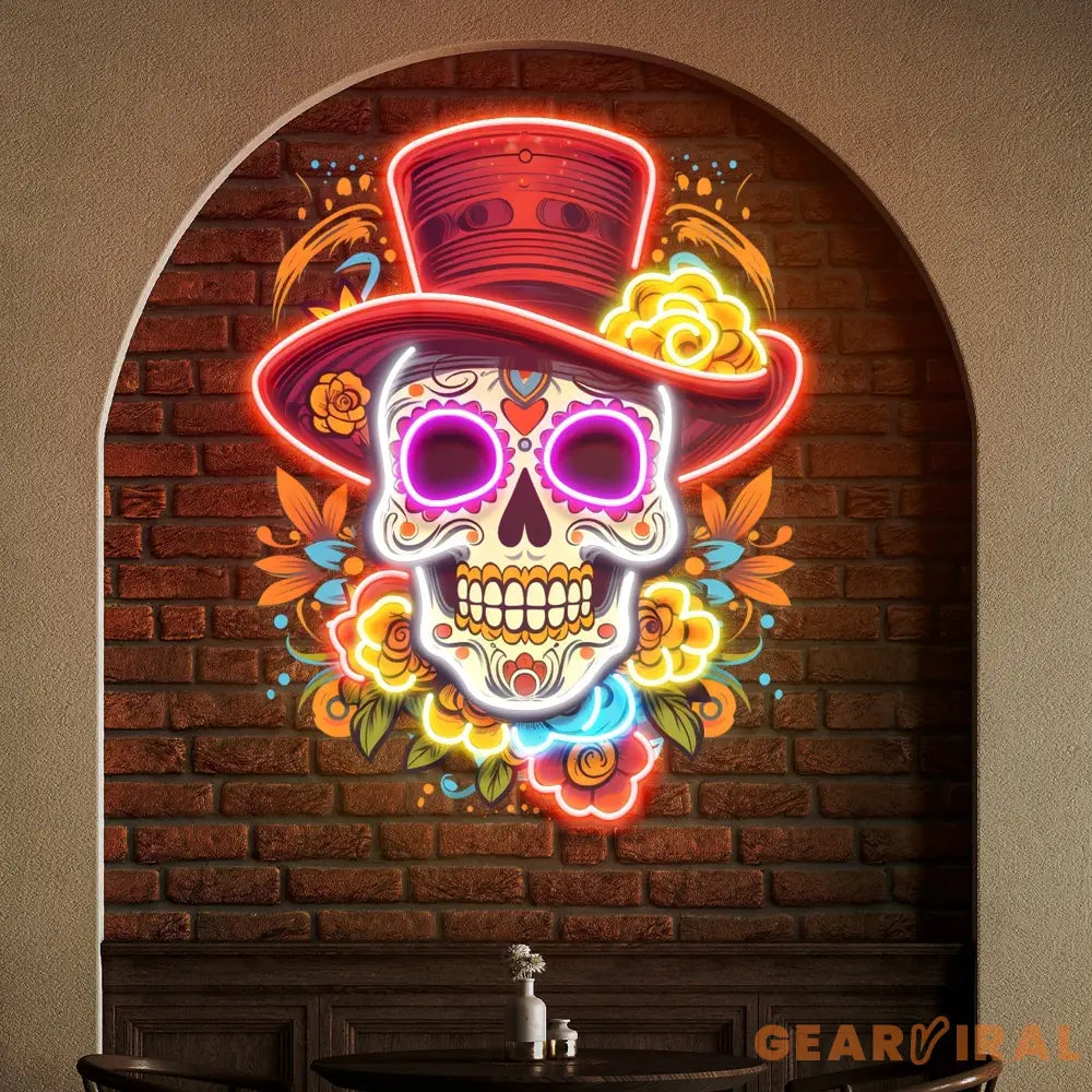Custom Name Mexican Restaurant Skull Artwork Led Neon Sign Light