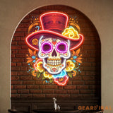 Custom Name Mexican Restaurant Skull Artwork Led Neon Sign Light