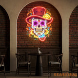 Custom Name Mexican Restaurant Skull Artwork Led Neon Sign Light