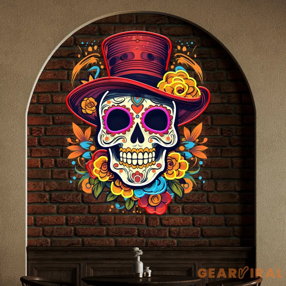 Custom Name Mexican Restaurant Skull Artwork Led Neon Sign Light