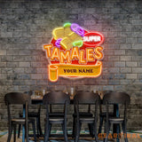 Custom Name Mexican Tamales Food Restaurant Decor Artwork Led Neon Sign Light