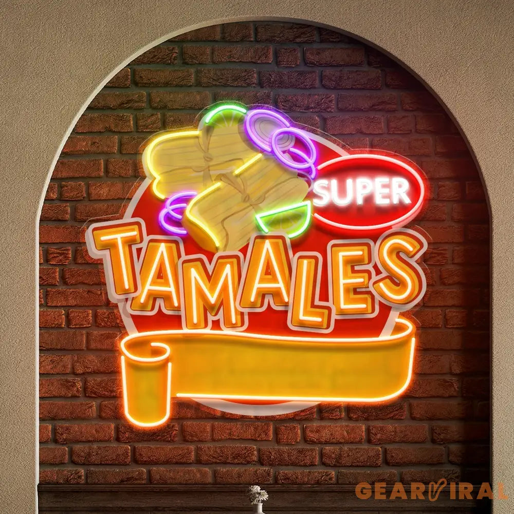Custom Name Mexican Tamales Food Restaurant Decor Artwork Led Neon Sign Light
