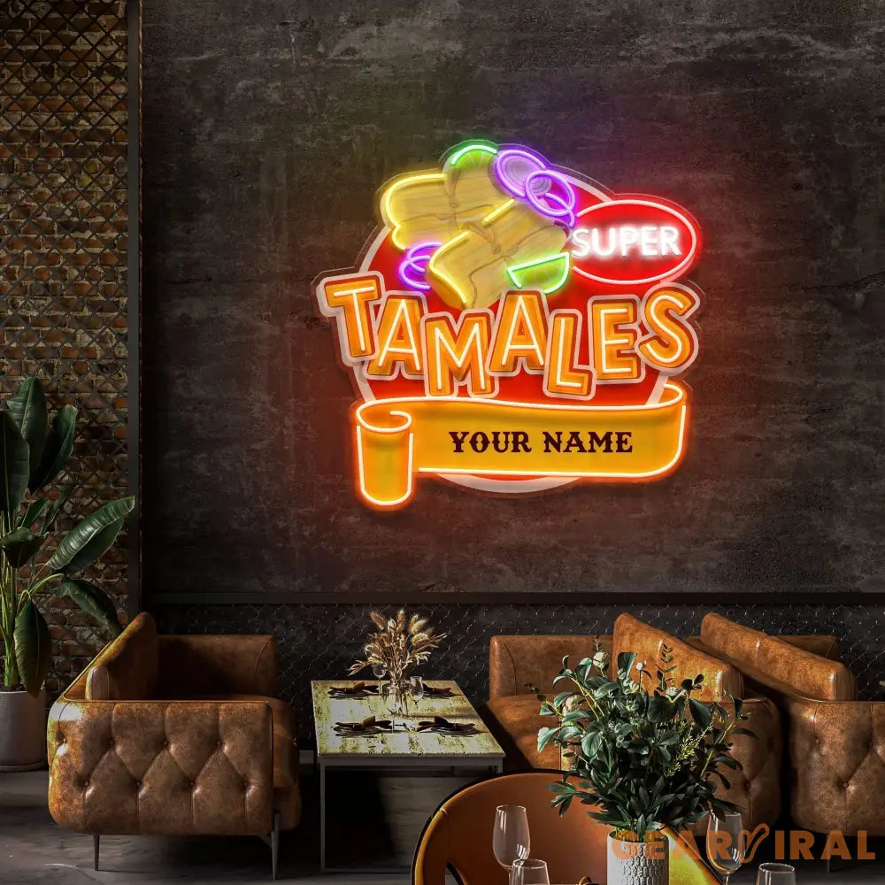 Custom Name Mexican Tamales Food Restaurant Decor Artwork Led Neon Sign Light