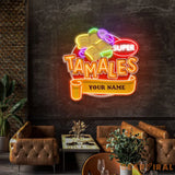 Custom Name Mexican Tamales Food Restaurant Decor Artwork Led Neon Sign Light