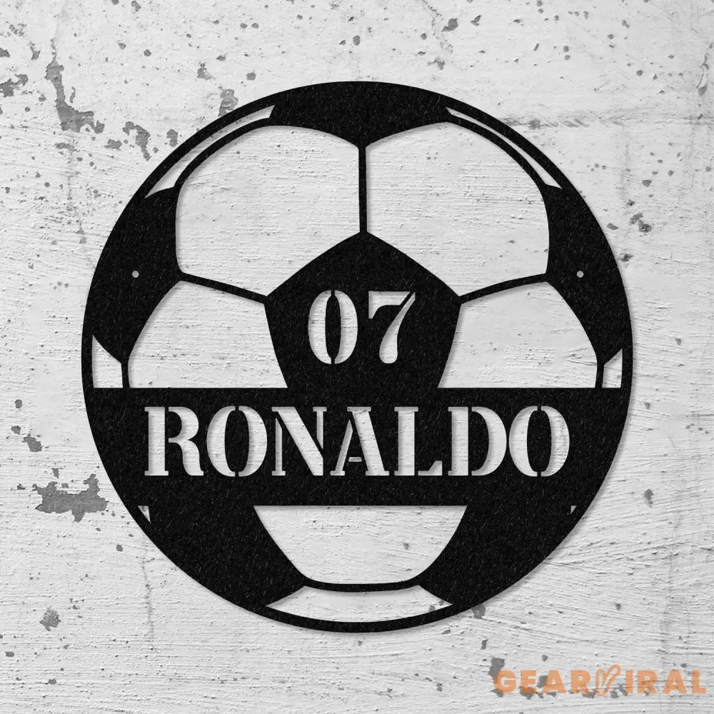 Custom Name& Number Soccer LED Metal Art Sign Light up Soccer Ball Name Metal Sign Multi Color Soccer Art Metal Soccer