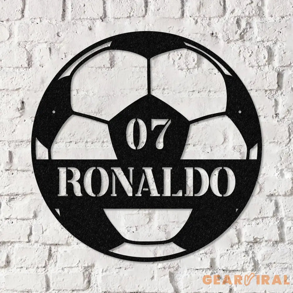 Custom Name& Number Soccer LED Metal Art Sign Light up Soccer Ball Name Metal Sign Multi Color Soccer Art Metal Soccer