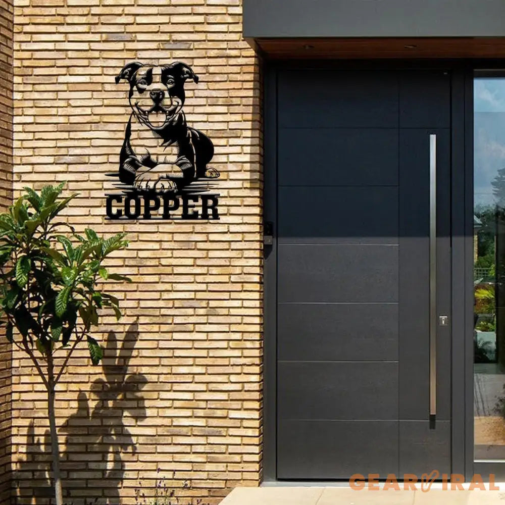 Custom Name Pitbull Metal Sign with Led Light Pitbull Sign Personalized Dog Sign Dog Monogram Dog Mom Gift Dog Gift