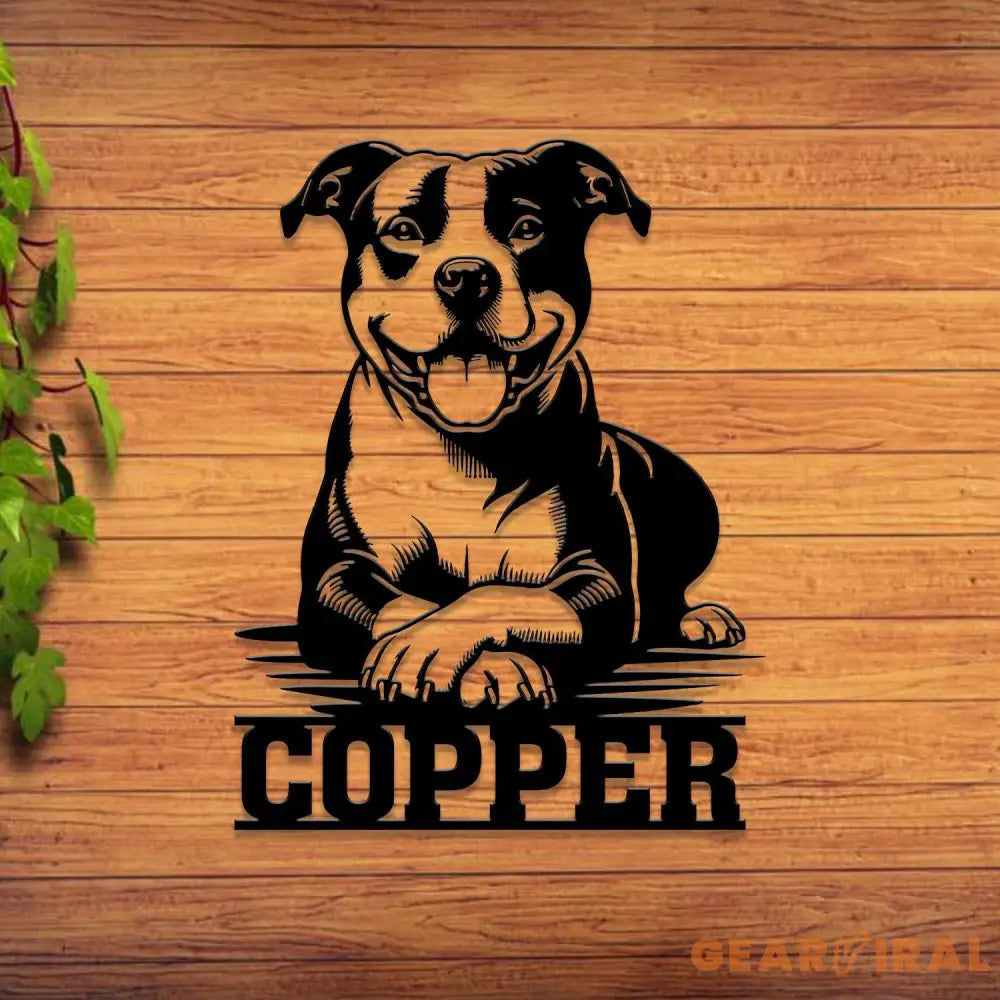 Custom Name Pitbull Metal Sign with Led Light Pitbull Sign Personalized Dog Sign Dog Monogram Dog Mom Gift Dog Gift