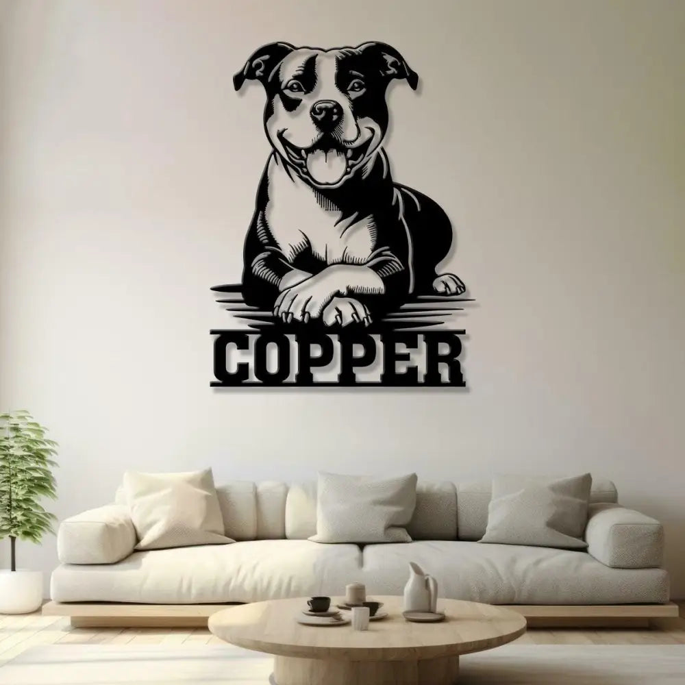 Custom Name Pitbull Metal Sign with Led Light Pitbull Sign Personalized Dog Sign Dog Monogram Dog Mom Gift Dog Gift