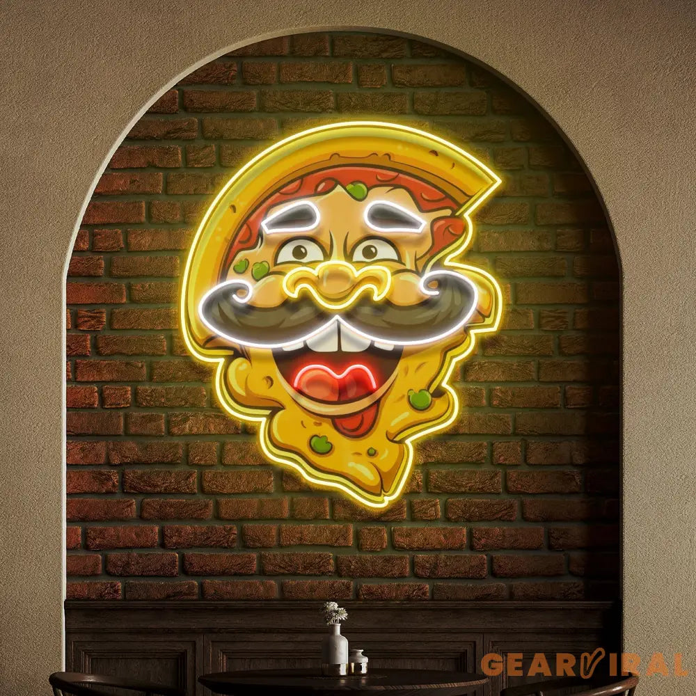 Custom Name Pizza Cartoon Logo Artwork Led Neon Sign Light