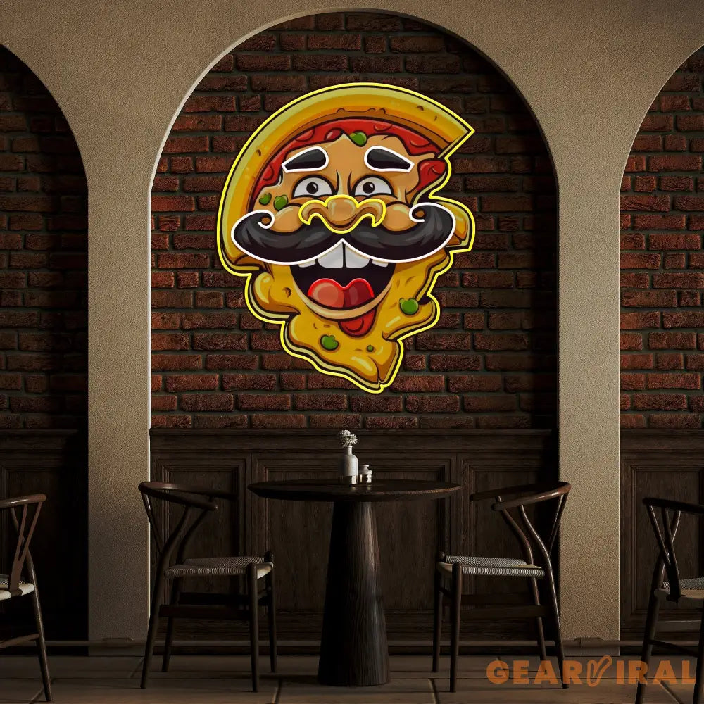 Custom Name Pizza Cartoon Logo Artwork Led Neon Sign Light