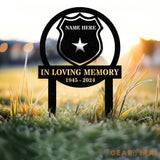 Custom Name Police Badge Memorial Stake Personalized Garden Sign Police Officer Memorial Sign Grave Marker