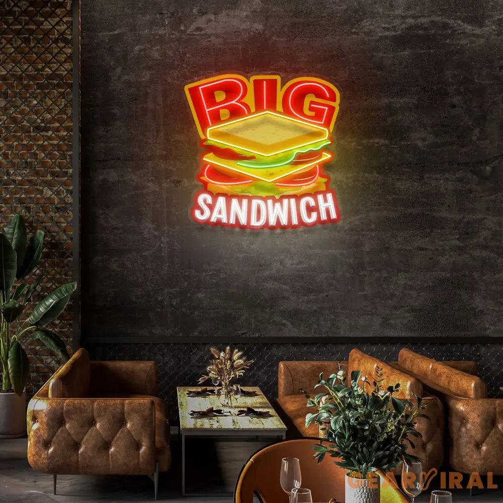 Custom Name Restaurant Fast Sandwich Led Neon Sign Light