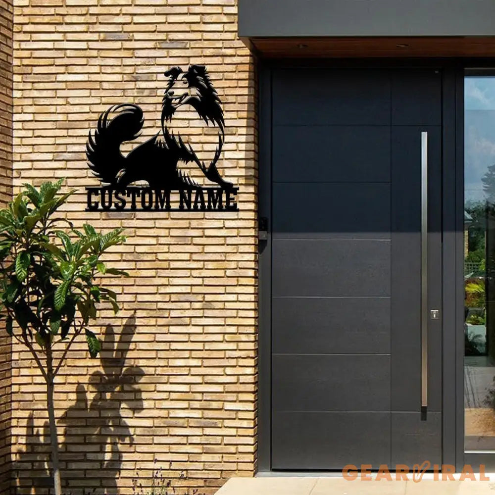 Custom Name Shetland Sheepdog Metal Sign with Led Light Shetland Sheepdog Sign Personalized Dog Sign Dog Monogram Dog