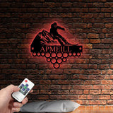 Custom Name Skiing Medal Hanger with Led Light Skiing Player Medal Holder Medal Display Awards Sign Skiing Lover Hanger