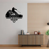 Custom Name Skiing Medal Hanger with Led Light Skiing Player Medal Holder Medal Display Awards Sign Skiing Lover Hanger