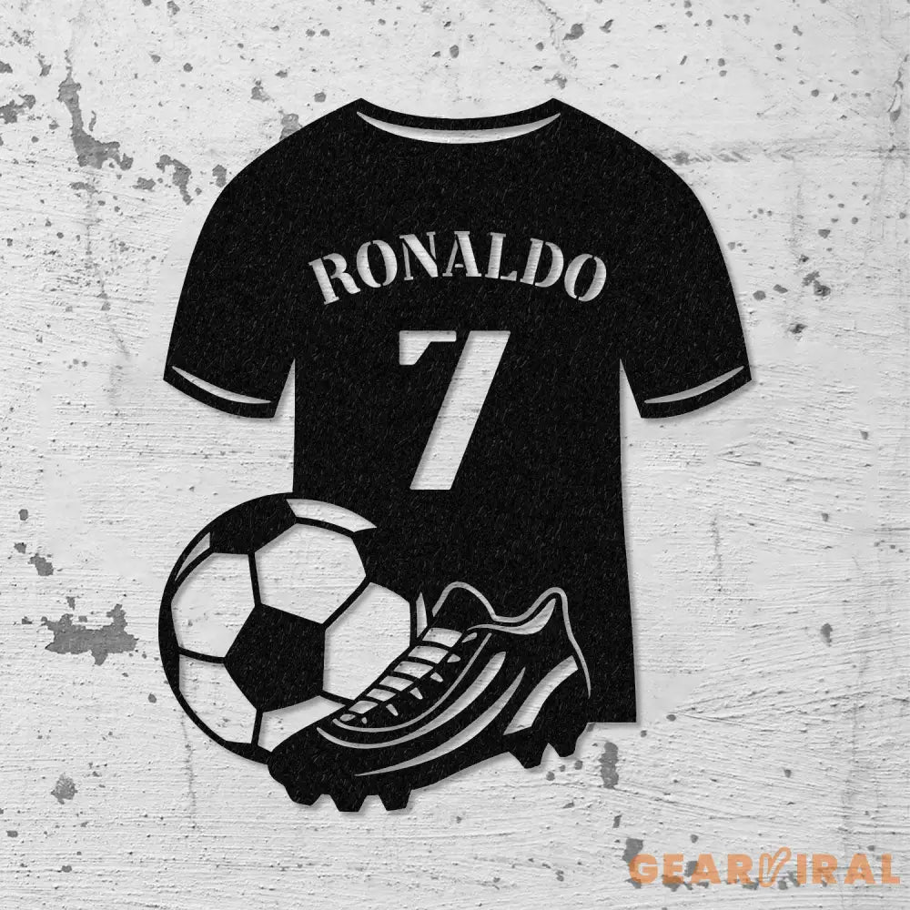 Custom Name Soccer LED Metal Art Sign Light up Soccer Ball Name Metal Sign Multi Color Soccer Art Metal Soccer Wall Art