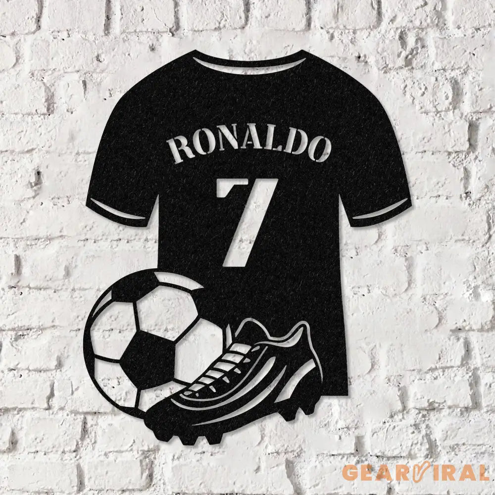 Custom Name Soccer LED Metal Art Sign Light up Soccer Ball Name Metal Sign Multi Color Soccer Art Metal Soccer Wall Art