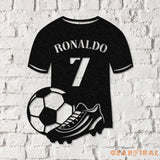 Custom Name Soccer LED Metal Art Sign Light up Soccer Ball Name Metal Sign Multi Color Soccer Art Metal Soccer Wall Art