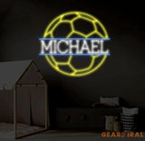 Custom Name Soccer Neon Sign Neon Name Sign Neon Sign Custom Name Nursery Neon Sign Teenage Boy Gifts Football Gift For