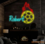 Custom Name Soccer Neon Sign Neon Name Sign Neon Sign Custom Name Nursery Neon Sign Teenage Boy Gifts Football Gift For
