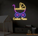 Custom Name Stroller Neon Sign Kid Room Neon Sign Bedroom Decor Kid Room Decor Baby Girl Sign Led Light Baby Shower