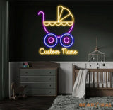 Custom Name Stroller Neon Sign Kid Room Neon Sign Bedroom Decor Kid Room Decor Baby Girl Sign Led Light Baby Shower