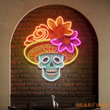 Custom Name Sugar Skull LED Neon Light for Dead Day Festivities
