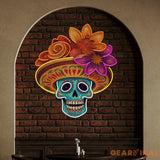 Custom Name Sugar Skull LED Neon Light for Dead Day Festivities