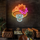 Custom Name Sugar Skull LED Neon Light for Dead Day Festivities