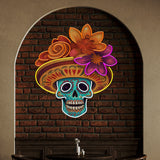 Custom Name Sugar Skull LED Neon Light for Dead Day Festivities