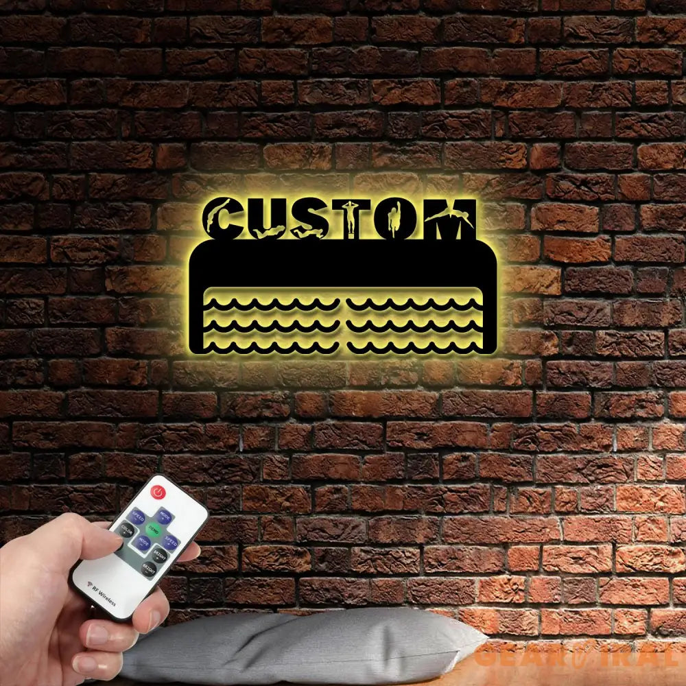 Custom Name Swimming Medal Holder with Led Light Personalized Name of Swimmer Medal Hanger Medal Display Awards Sign