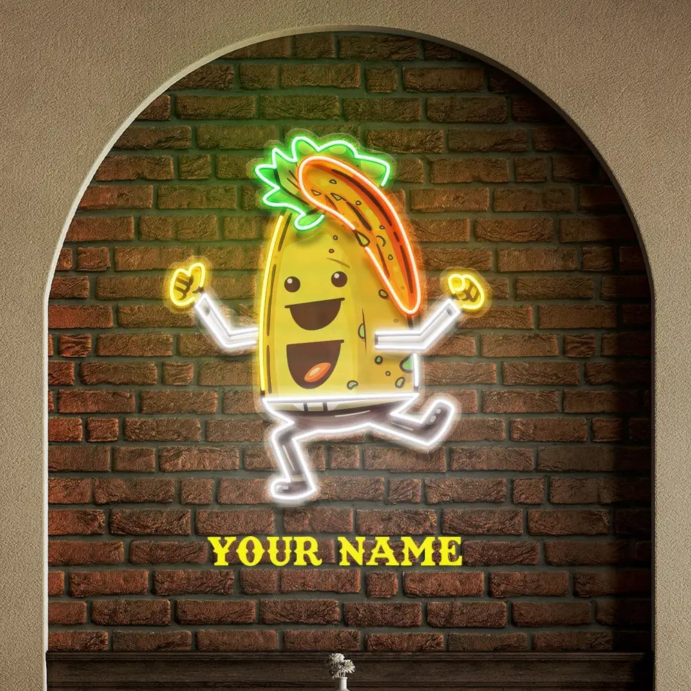Custom Name Taco Style Dancing Music Artwork Led Neon Sign Light