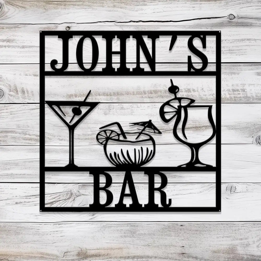 Custom Name The Bar Sign Personalized Metal Home Bar Sign Cabin Family Name Sign Man Cave Sign Bar Decor Metal Bar Sign