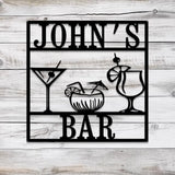 Custom Name The Bar Sign Personalized Metal Home Bar Sign Cabin Family Name Sign Man Cave Sign Bar Decor Metal Bar Sign