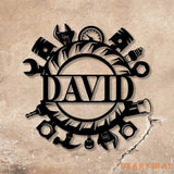 Custom Name Tools Repair Metal Wall Art LED Light Workshop Name Sign Mechanic Tools Decoration - Gearviral