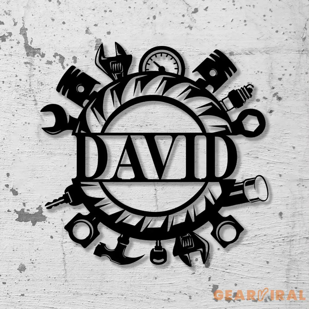 Custom Name Tools Repair Metal Wall Art LED Light Workshop Name Sign Mechanic Tools Decoration - Gearviral
