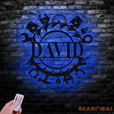 Custom Name Tools Repair Metal Wall Art LED Light Workshop Name Sign Mechanic Tools Decoration - Gearviral
