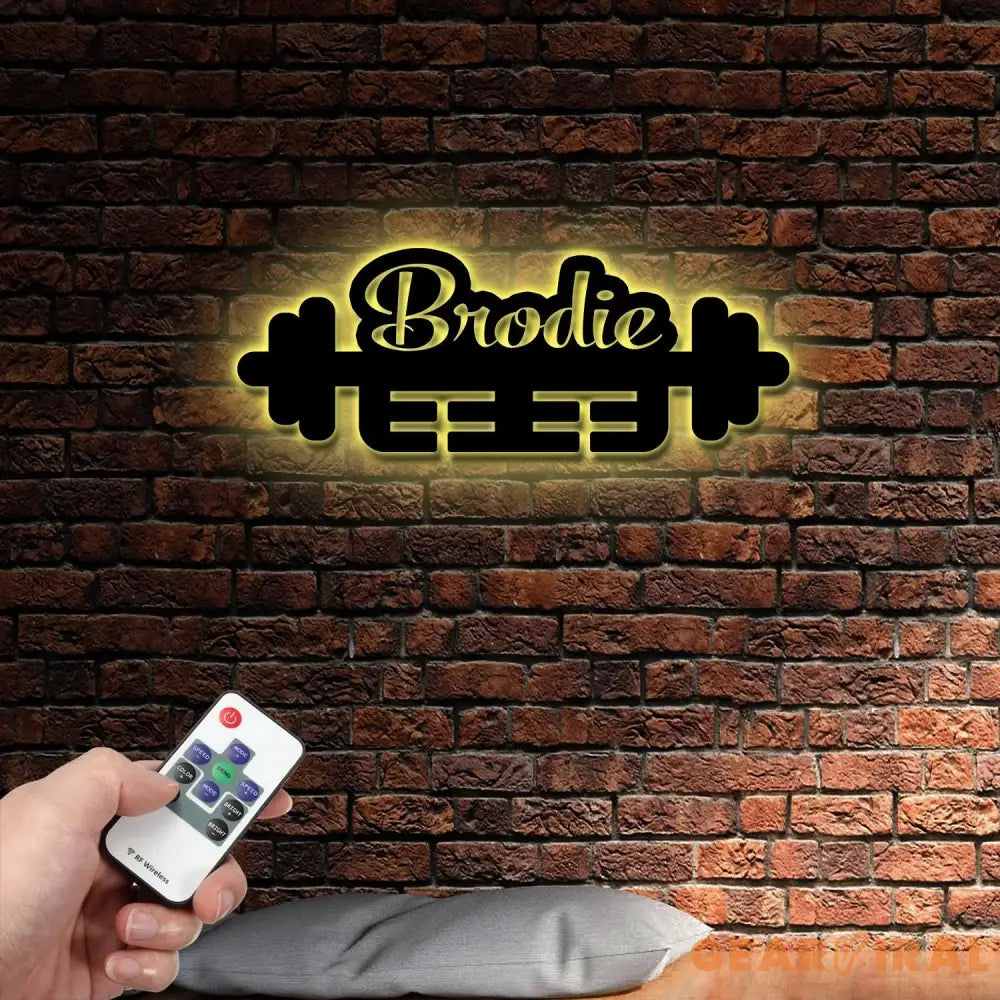 Custom Name Weightlifting Medal Hanger Metal Wall With LED Light Weightlifting Wall Hanger Gift For Weightlifting