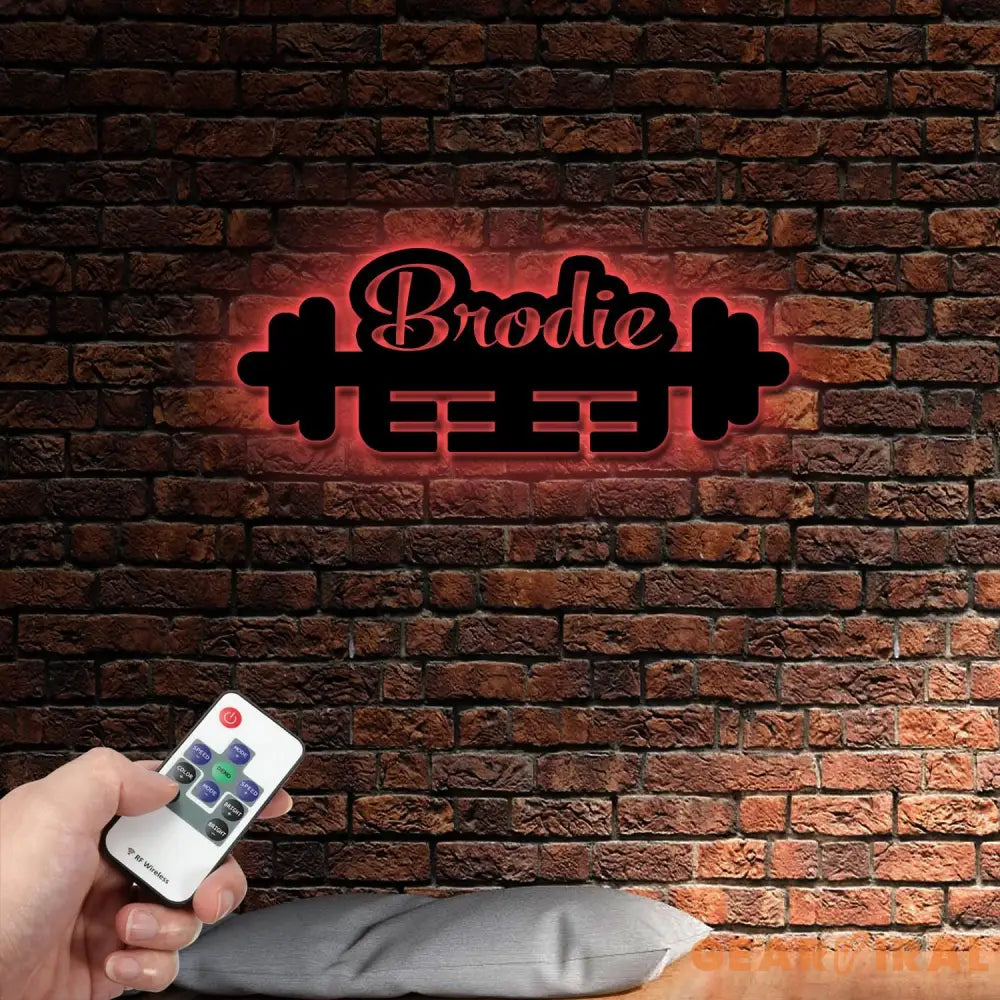 Custom Name Weightlifting Medal Hanger Metal Wall With LED Light Weightlifting Wall Hanger Gift For Weightlifting