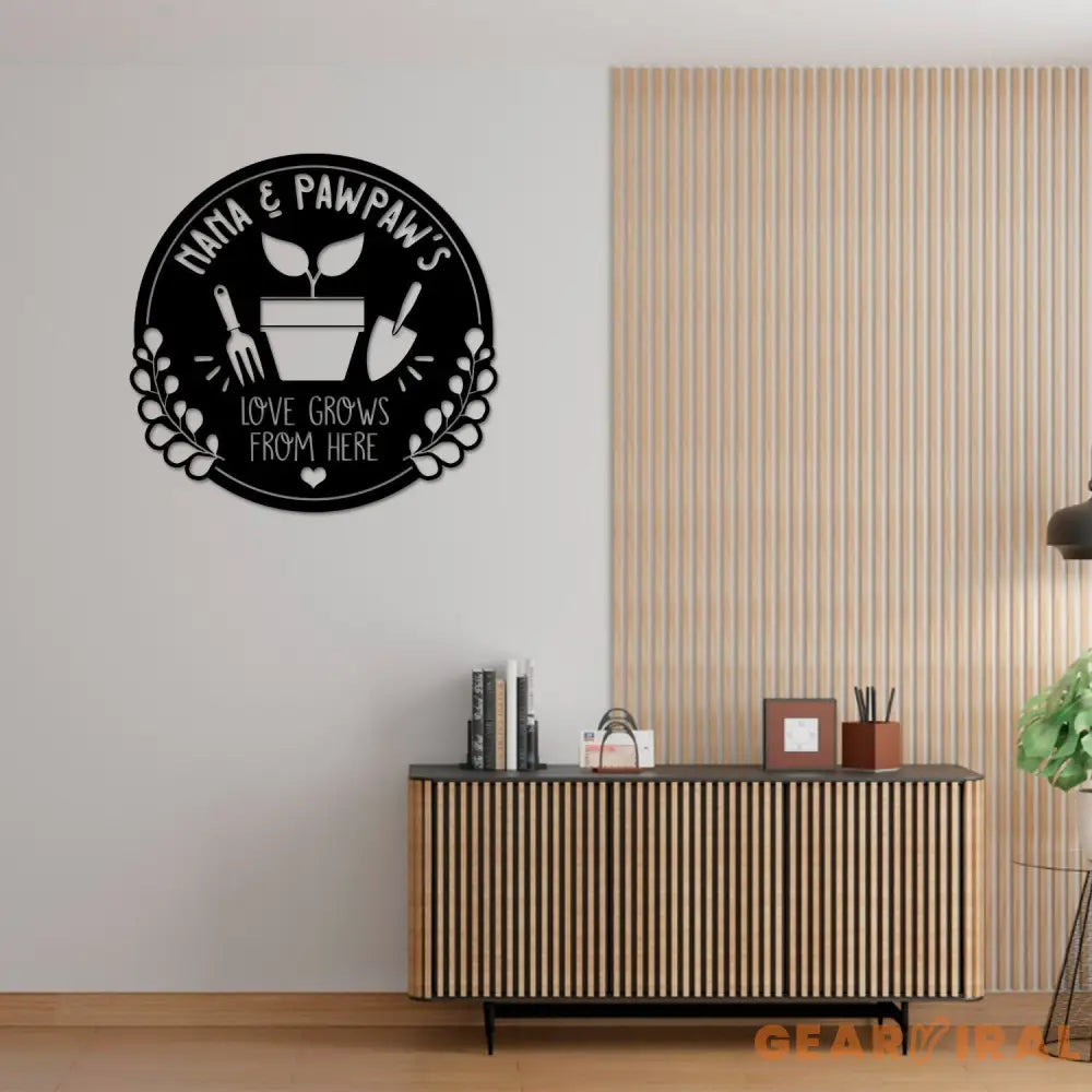 Custom Nana’s Love Grows Here Metal Sign Personalized Garden Name Sign Garden Decor Gardeners Gift Yard Sign Gift for