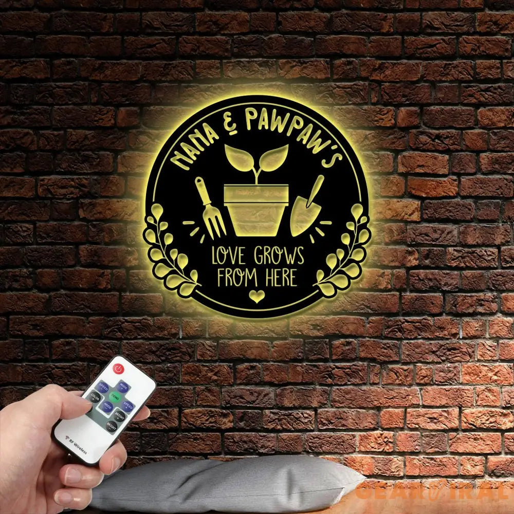 Custom Nana’s Love Grows Here Metal Sign Personalized Garden Name Sign Garden Decor Gardeners Gift Yard Sign Gift for