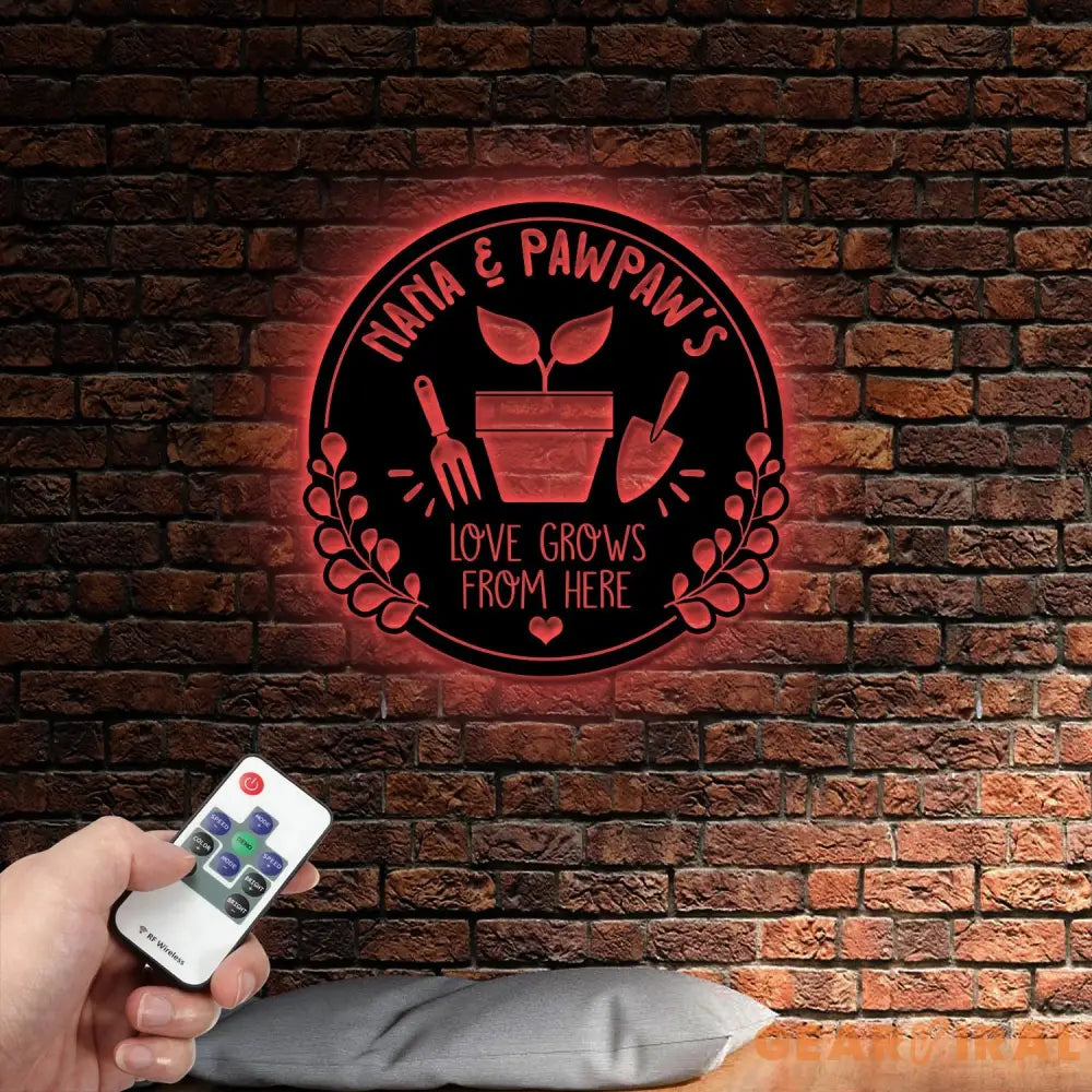 Custom Nana’s Love Grows Here Metal Sign Personalized Garden Name Sign Garden Decor Gardeners Gift Yard Sign Gift for