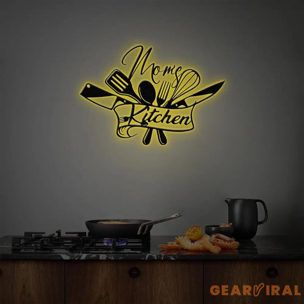 Custom Nana’s Metal Kitchen Sign with Led Light Kitchen Decor Name Kitchen Sign Farmhouse Kitchen Decor Cooking Gift
