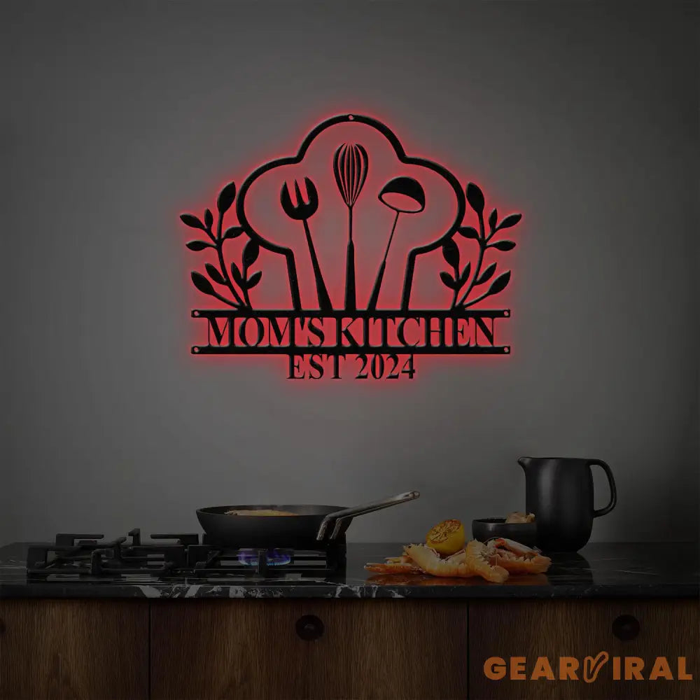 Custom Nana’s Metal Kitchen Sign with Led Light Kitchen Decor Name Kitchen Sign Farmhouse Kitchen Decor Cooking Gift