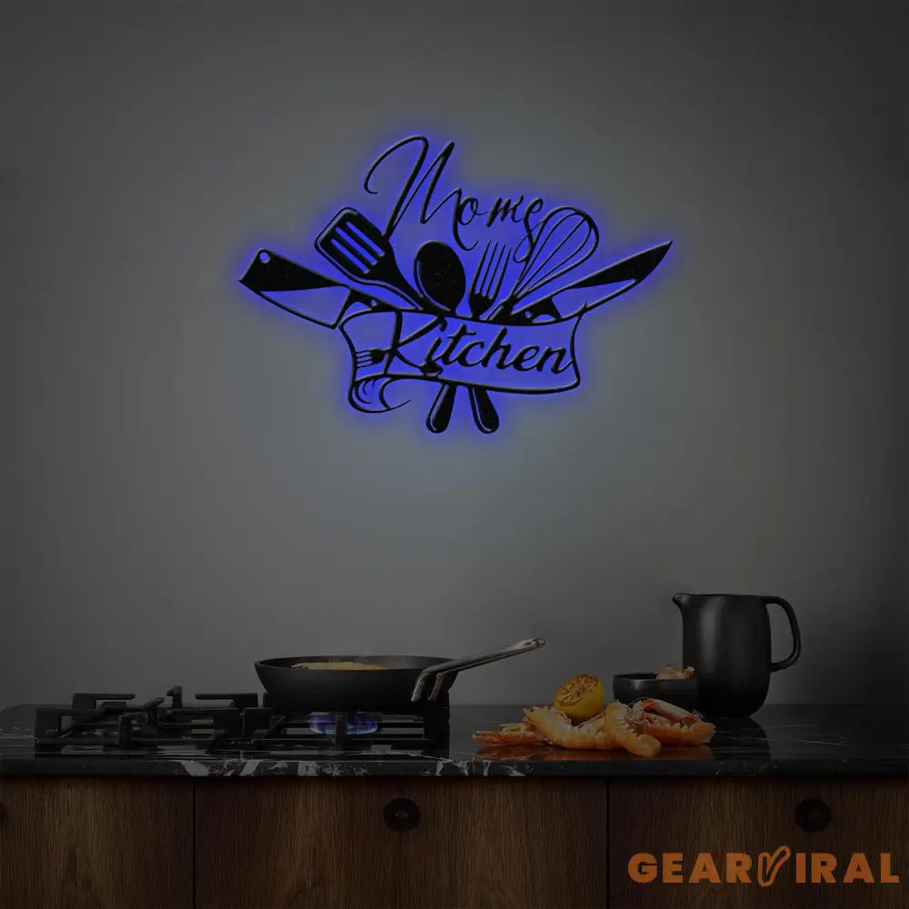 Custom Nana’s Metal Kitchen Sign with Led Light Kitchen Decor Name Kitchen Sign Farmhouse Kitchen Decor Cooking Gift