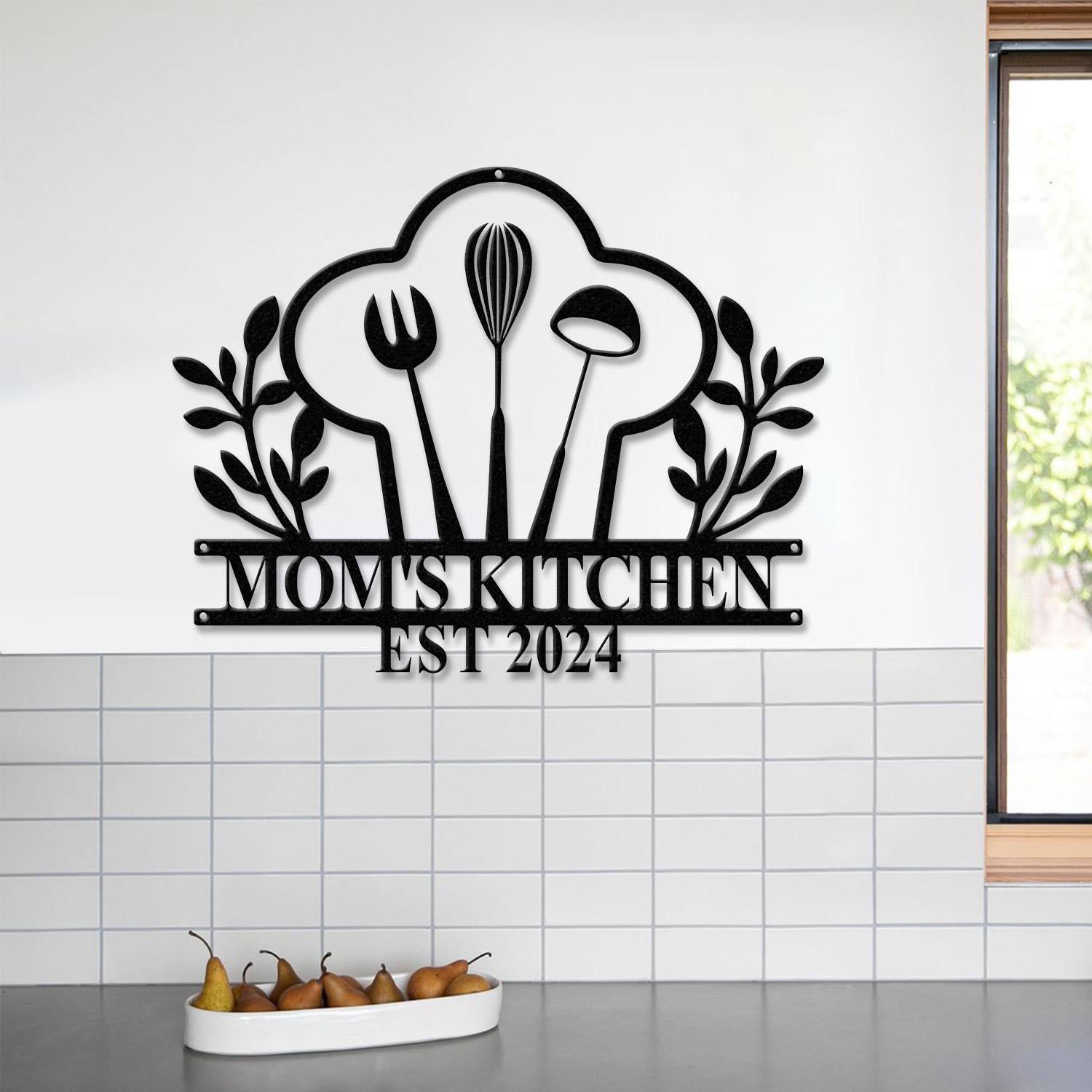 Custom Nana's Metal Kitchen Sign with Led Light, Kitchen Decor, Name Kitchen Sign, Farmhouse Kitchen Decor, Cooking Gift for Grandma Mom