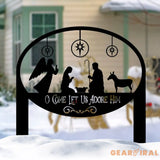 Custom Nativity Scene Christmas Sign – O Come Let Us Adore Him Religious Metal Art for Home or Yard – Perfect for