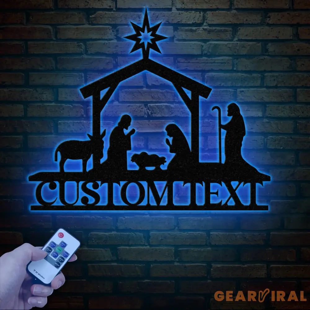 Custom Nativity Scene Metal Sign with Led Lights Religious Wall Art Christmas Decorations Holiday Decor Holiday Wall