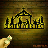 Custom Nativity Scene Metal Sign with Led Lights Religious Wall Art Christmas Decorations Holiday Decor Holiday Wall